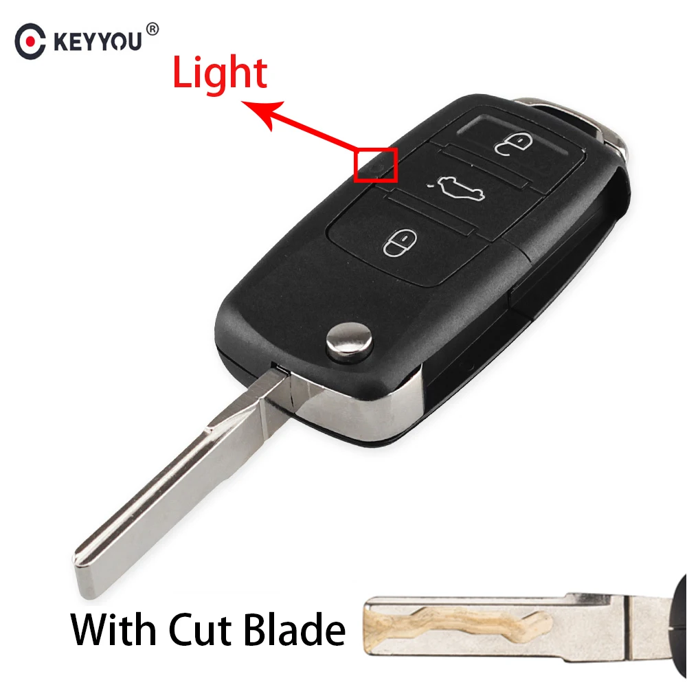 KEYYOU Uncut/Cut Blade 3 BT флип чехол для VOLKSWAGEN VW polo passat b5 Tiguan Golf сиденья|Ключ от авто| |