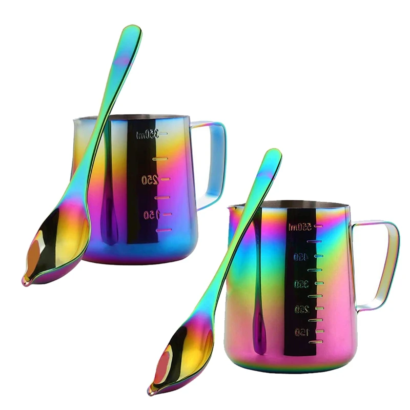 

Stainless Steel Coffee Milk Frothing Cup Pitcher Jug With Scale For Coffee Latte Art Milk Jugs With Decorating Pen