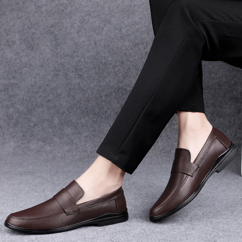 Мужская обувь из натуральной кожи повседневная Роскошная брендовая мужская на