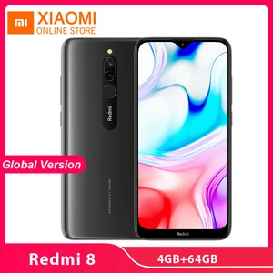 Xiaomi Redmi 8 смартфон с восьмиядерным процессором Snapdragon 439, ОЗУ 4 Гб, ПЗУ 64 ГБ, 5000 мАч, 6,22 дюйма, 12 Мп + 2 МП, 18 Вт