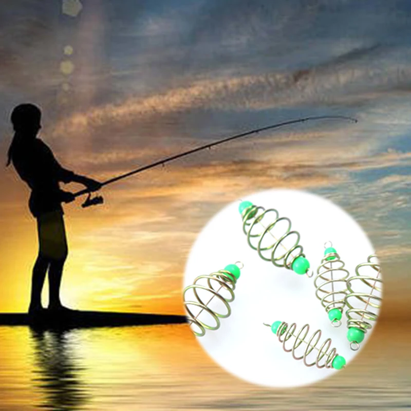

1Pcs/Set High quality Stainless Steel Olive Shape Fishing Bait Spring Lure Inline Hanging Tackle Feeder Fish Tools Accessories