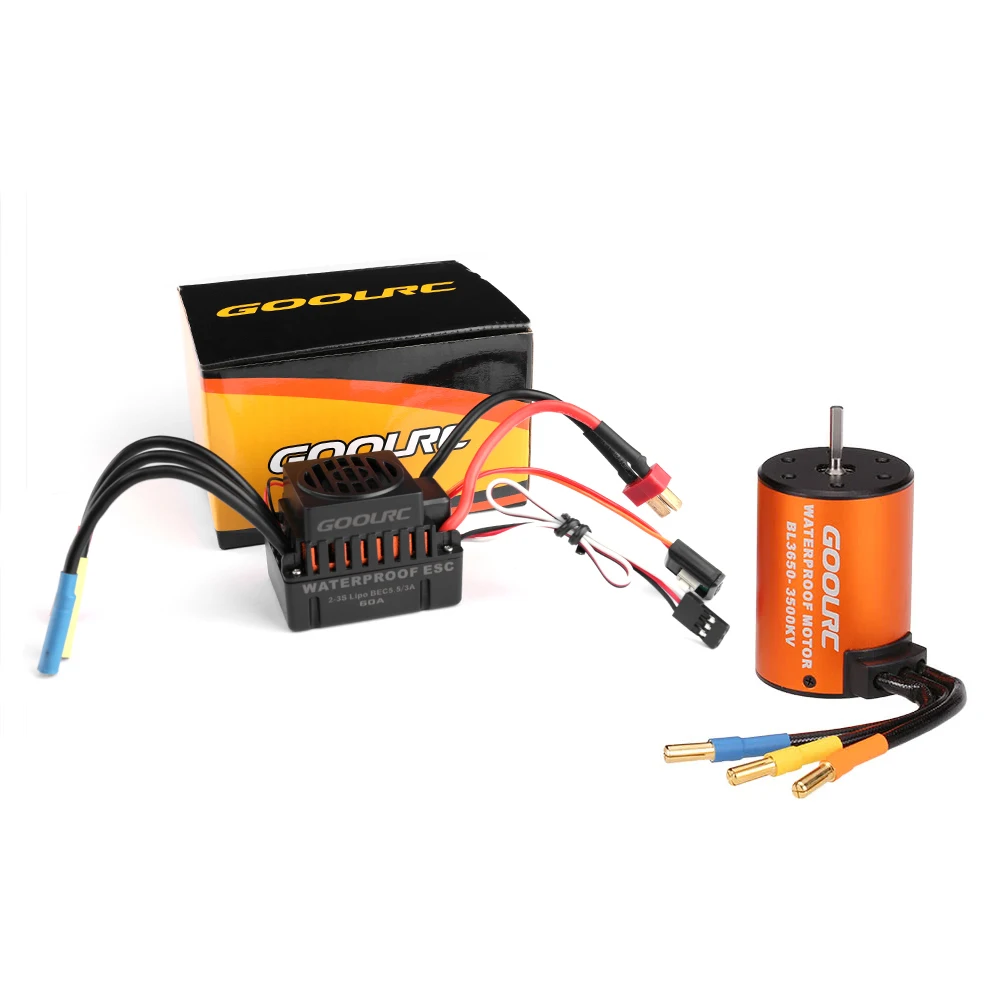 GoolRC обновленный Водонепроницаемый RC набор 3650 3500KV бесщеточный двигатель с 60A ESC Combo
