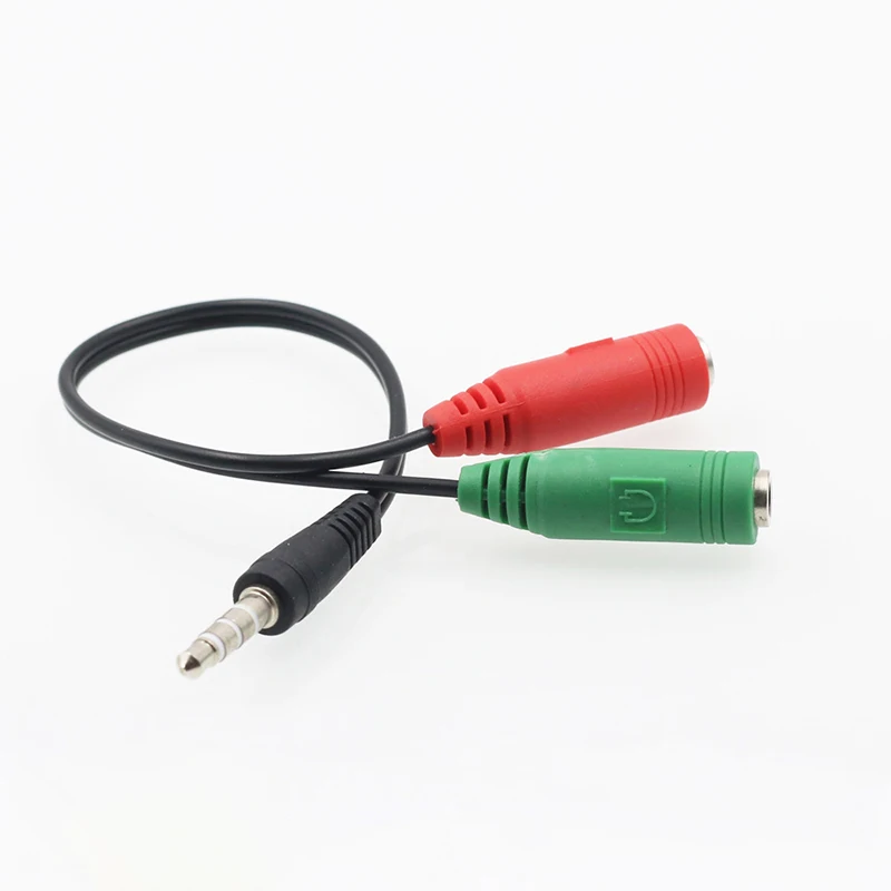

100% Brand New High Quality Audio Stereo Plug 3.5mm 1 Male To 2 Female Adapter Cable Spliter Connector Microphone And Headphone