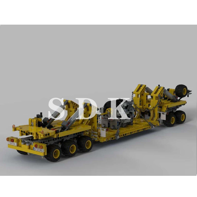 

MOC Low-load Trailer/five-axle Heavy-duty Trailer, Large Transport Trailer, and Plug-in Building Blocks Compatible with Lego