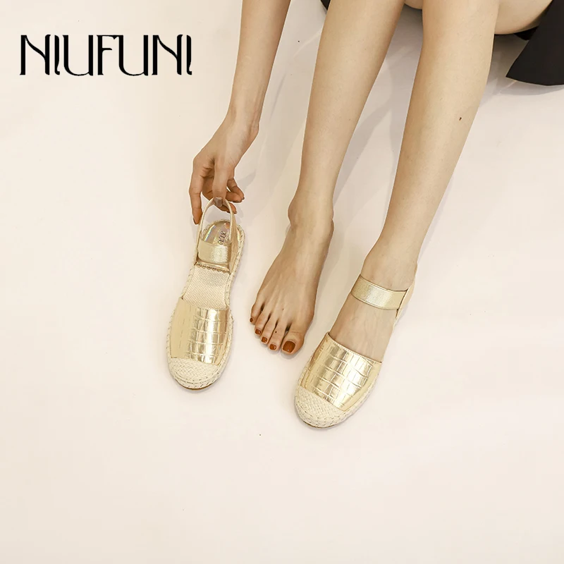 

Fisherman Shoes Summer Rattan Grass Woven Size 36-42 Lazy Shoes Ladies Sandals Gold Silver Elastic Band Flats Women Shoes Hollow