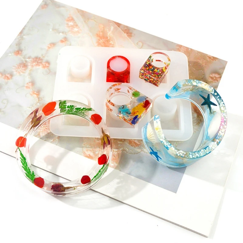 

1 Set Rings Bracelet Crystal Epoxy Resin Mold DIY Crafts Jewelry Casting Tool Bangle Silicone Mould