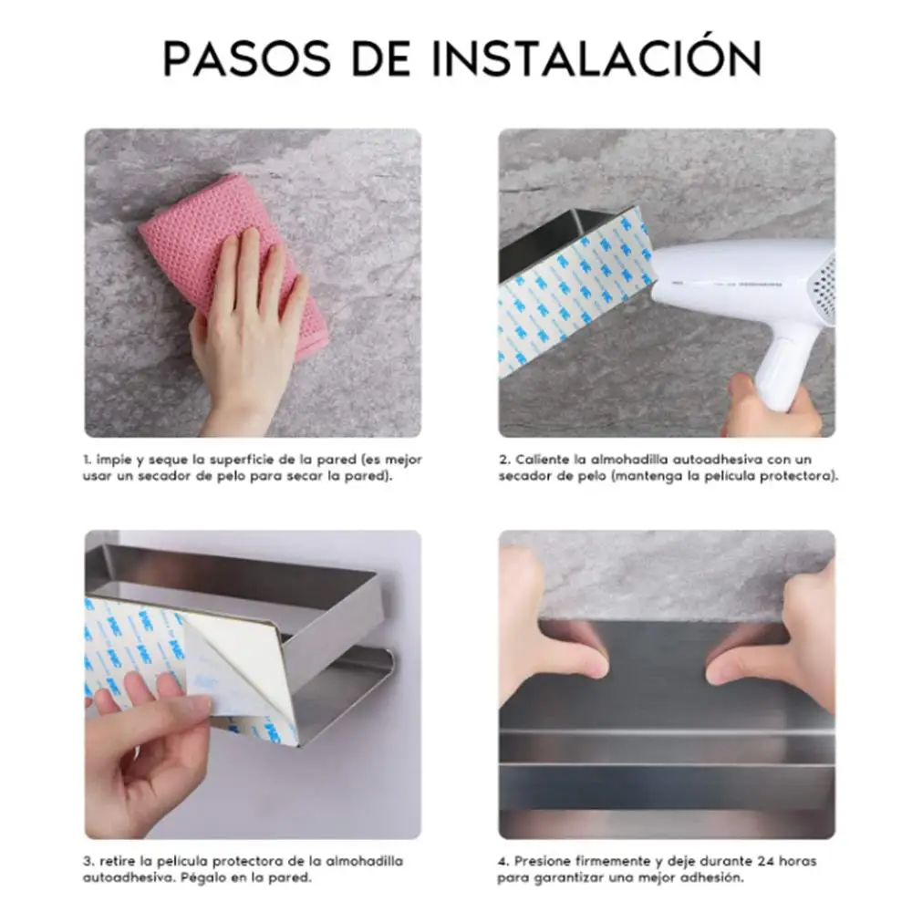 

Stainless Steel Shower Shelf 1 Pcs Kitchen Organizer Bathroom Rack Kitchen Rack Stylish Self-Adhesive Bathroom Shelf Modern