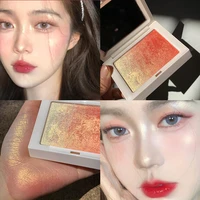 2 colors gradient blush peach pallete blush mineral pigment palette cream shining blusher highlight face red shadow cosmestics