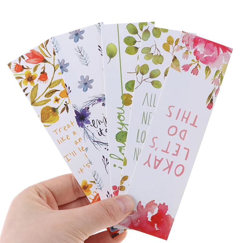 

1Box Flowers Bookmarks Message Cards Book Notes Paper Page Holder Stationery