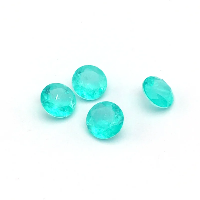 FFGems Brazilian Paraiba Tourmaline Loose Gemstone Created Stone Round Cut for Women Silver or Gold Mounting Diy Jewelry | Украшения и
