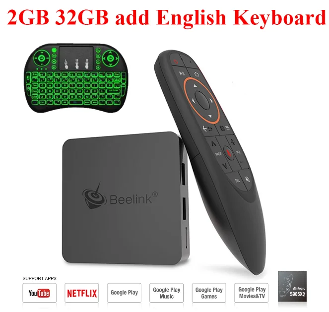 2GB 32GB add EN Beelink GTmini-A Android 8,1 Smart tv Box 4K Amlogic S905X2 4 Гб 64 Гб 2,4G+ 5,8G WiFi 1000 Мбит/с BT4.0 H.265 HDR10 2,4G голосовой пульт дистанционного управления - Цвет: 2GB 32GB add EN