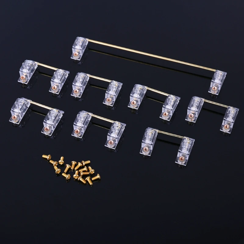 

PCB Mounted Screw-in Clear Gold Plated PCB Stabilizers Satellite Axis 6.25u 2u F Y08B