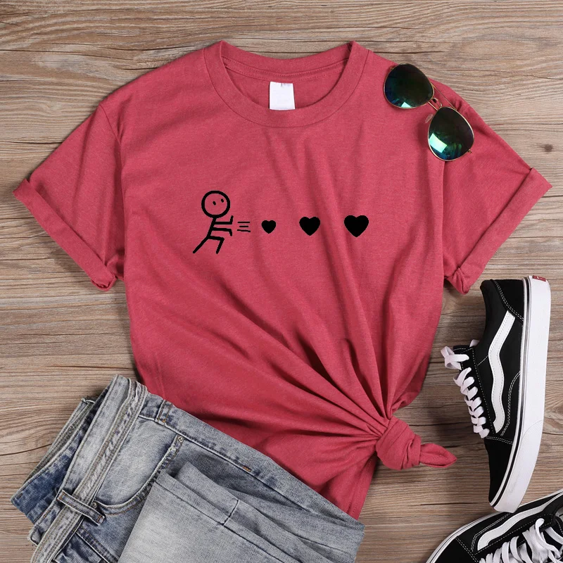 ONSEME launch Love футболка хлопок Harajuku Графический футболки женская одежда 2019 Kawaii
