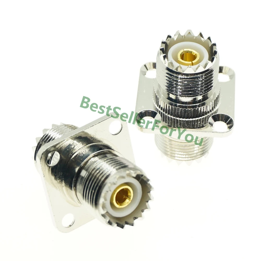 UHF SO-239 Female To SO239 4 отверстия для крепления фланцевой панели коаксиальный конвертер