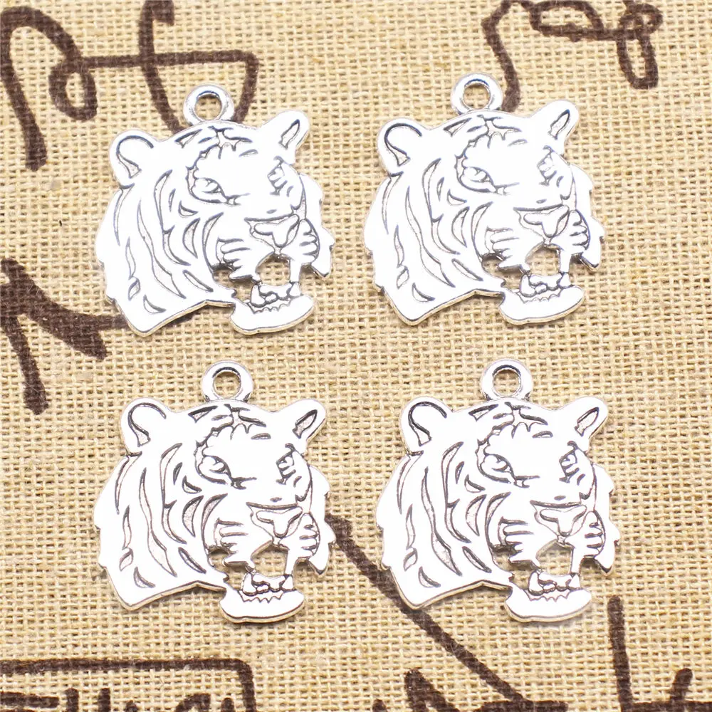 

Очарование для изготовления ювелирных изделий Подвески старинное серебро Цвет двухсторонняя в виде головы тигра, 27x24 мм 5 шт