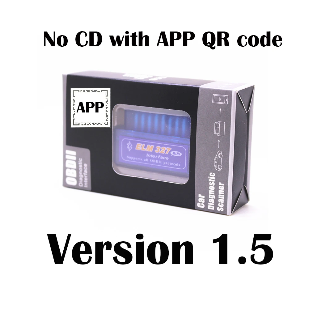 with APP 1.5 OBD2 elm327 v1.5 Супер Мини Elm 327 Bluetooth V2.1/V1.5 автомобильный диагностический инструмент ELM 327 для Android/Symbian OBDII протокол - Цвет: with APP 1.5