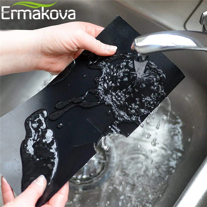 ERMAKOVA 2/4 шт крышка горелки для плиты с антипригарным покрытием многоразовые газовые горелки Лайнер протектор термостойкий газовый диапазон протектор