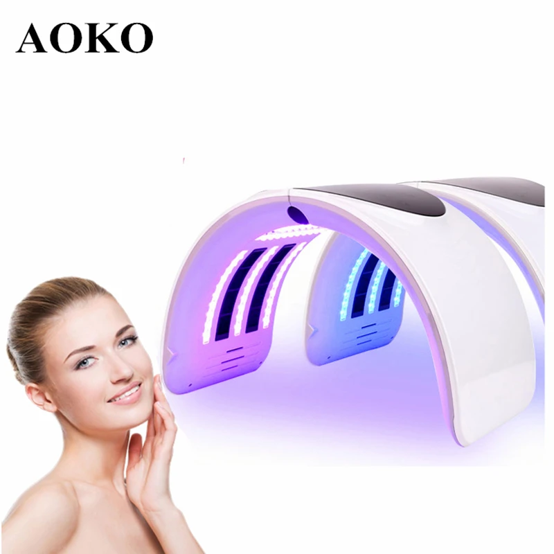 AOKO 7 цветов маска для лица светодиодный светильник вая терапия 2 в 1 аппарат