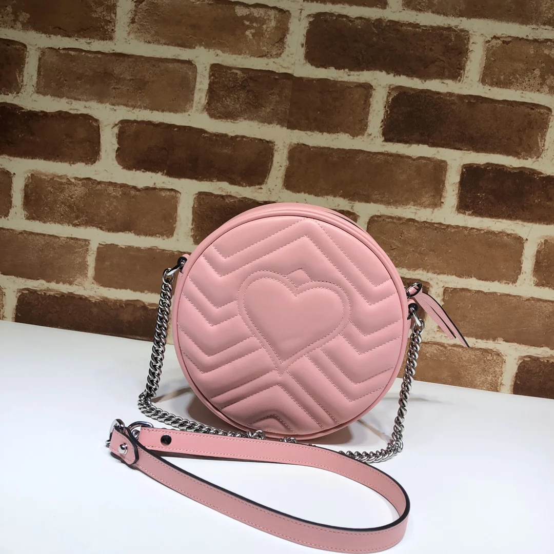 

5A Luxury Handbags Top Leather Fashion for Women's Messenger Heart-shaped Suture Bag, High Huality Chain Shoulder Marmont Bag