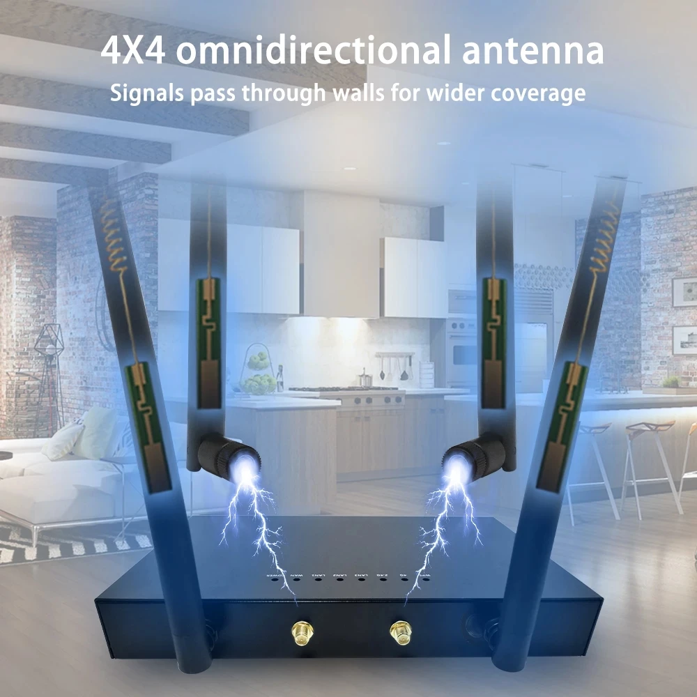Wi-Fi-роутер KuWFi 4G LTE 150 Мбит/с CAT4 промышленное беспроводное покрытие порт WAN/LAN до 32