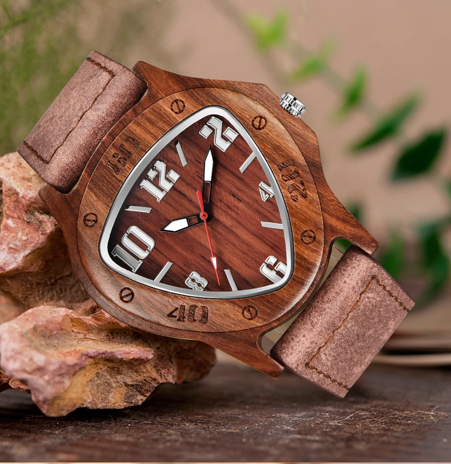Роскошные часы с Циферблатом из имитации дерева для мужчин и женщин кварцевые