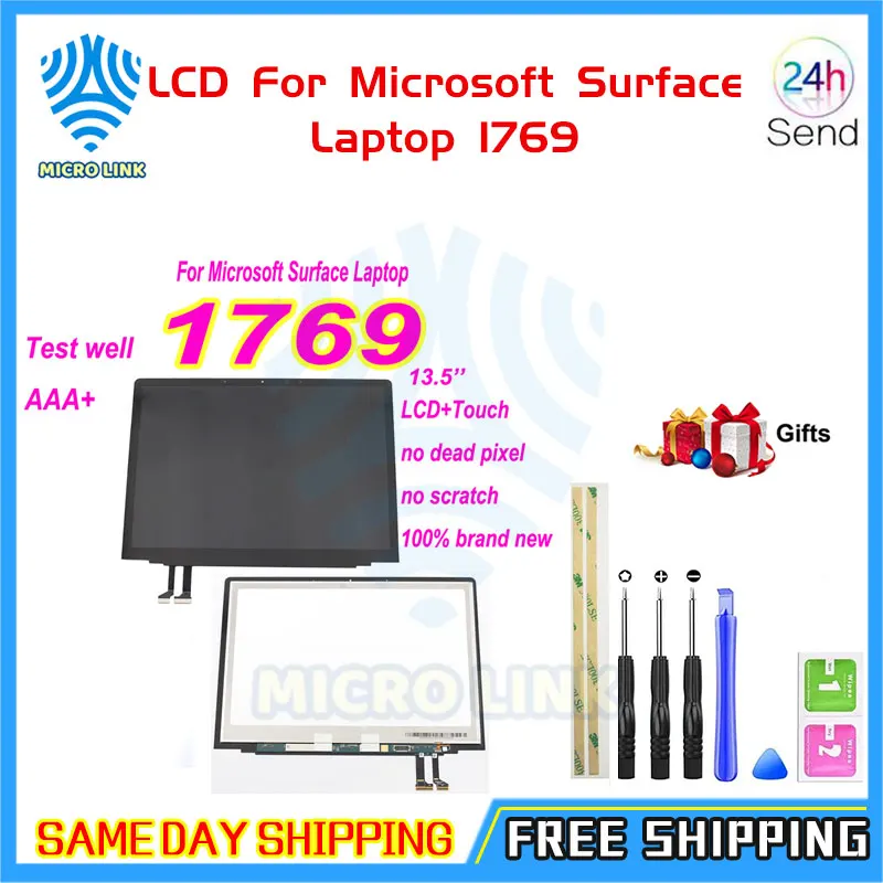 

Replacement LCD For Microsoft Surface Laptop 1769 LCD Display Touch Screen Digitizer Assembly Black 13.5" Laptop 2 LCD