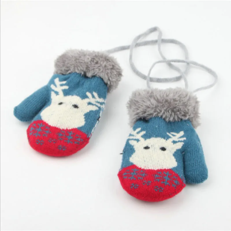 Новый От 1 до 6 лет для малышей с изображением милого оленя перчатки зима плотное