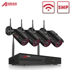 Камера видеонаблюдения ANRAN, беспроводная камера безопасности, 1920 пикселей, 5 МП, NVR, подходит для улицы, поддержка Wifi, функция ночного видения