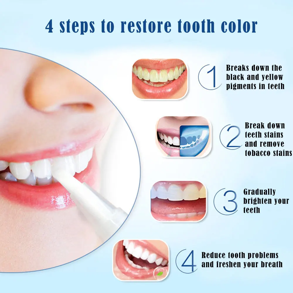 

1 Pcs Tooth Whitening Pen Dental Care Powerful Removal Yellow Tooth Tooth To Stain Fast Tooth Cleaning Whitening Pen