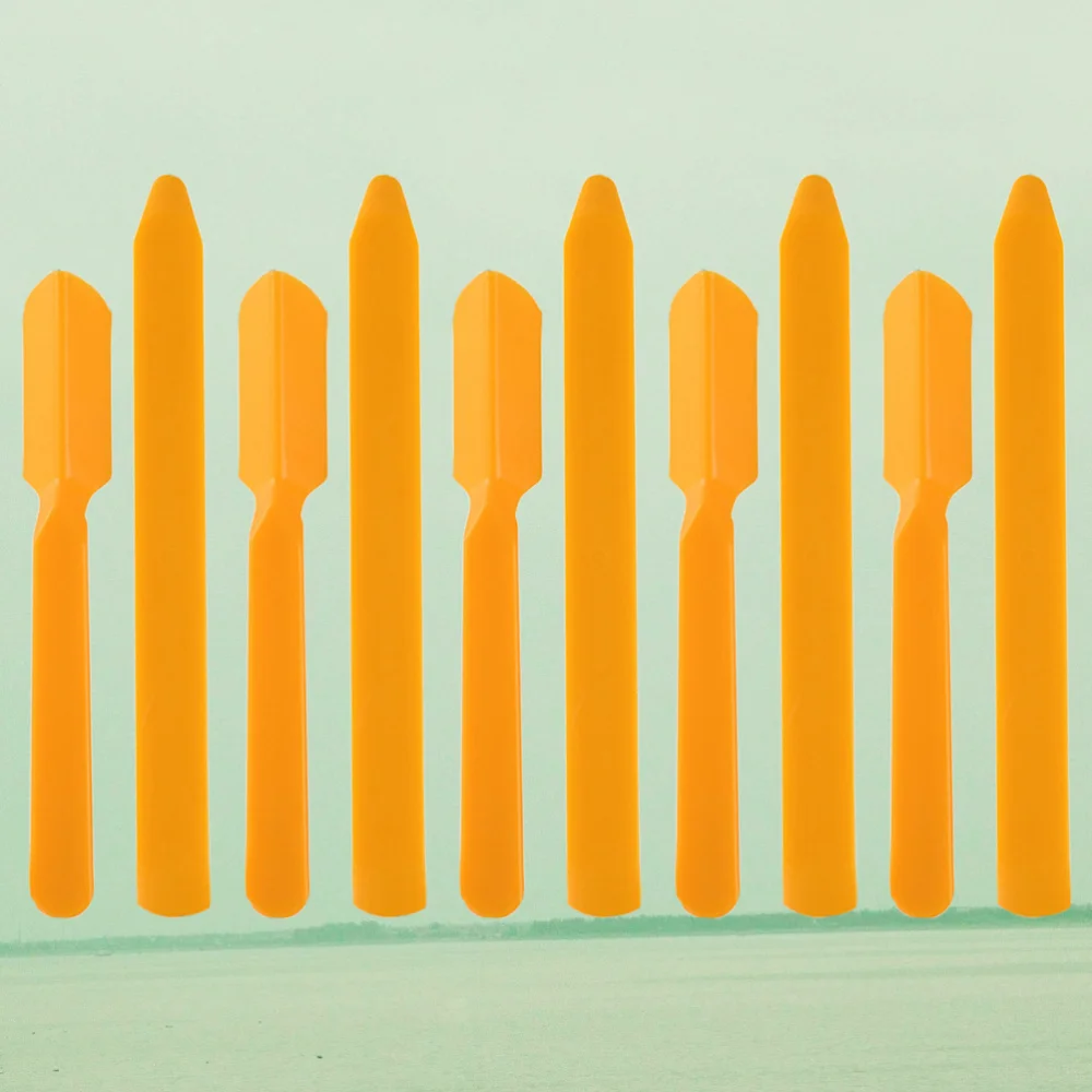 

10 Sets of Professional Glass Glue Scraper Residual Glue Removal Caulk Scraper Angle Shovel(Yellow)