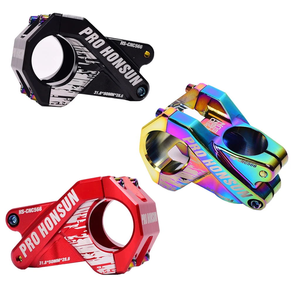 MTB XC AM DH FR, цветной руль для велосипеда, CNC 31,8*50 мм, короткий стержень для велосипеда, для горной дороги, велосипедный стержень, Радужный стержень, запчасти для велосипеда