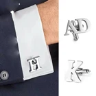 Запонки с индивидуальным логотипом имени, модная рубашка, мужские запонки, свадебные украшения, подарки для папы, парня