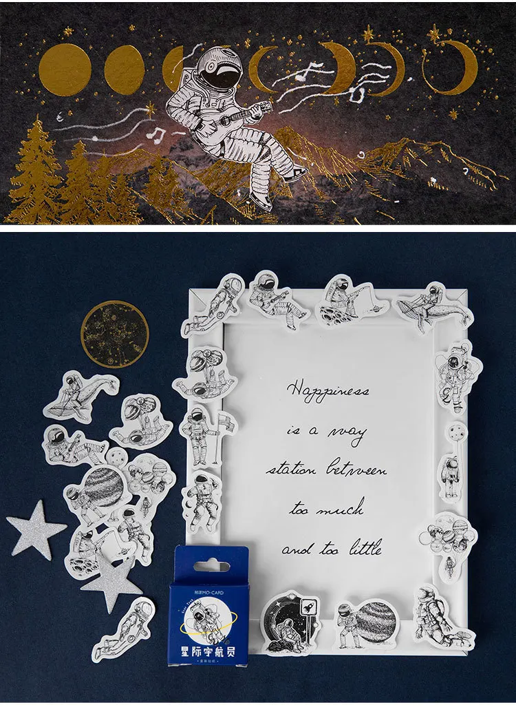 45 шт./упак. звезда астронавт шаблон наклейки Decoracion в коробке Скрапбукинг DIY офисные канцелярские школьные принадлежности