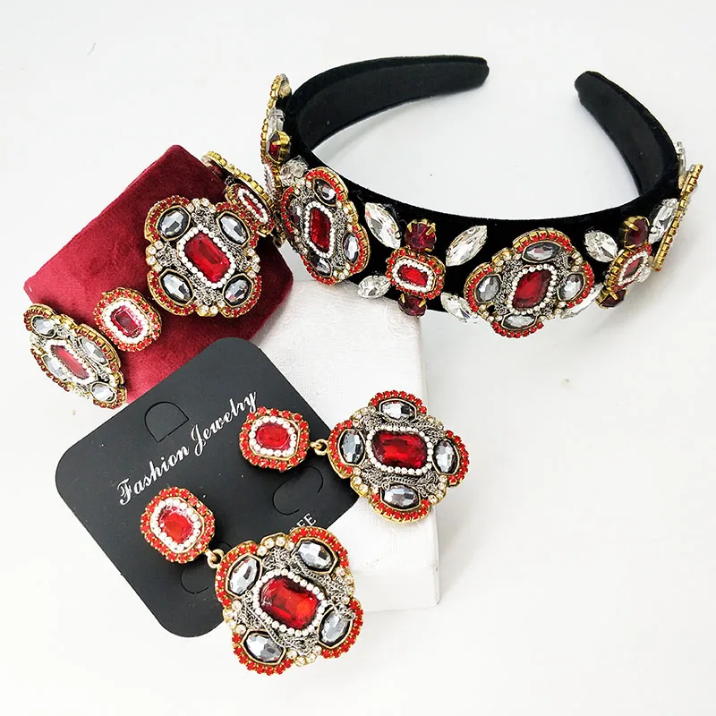 4 см широкая повязка на голову тиара корона в стиле барокко Стразы ручной работы