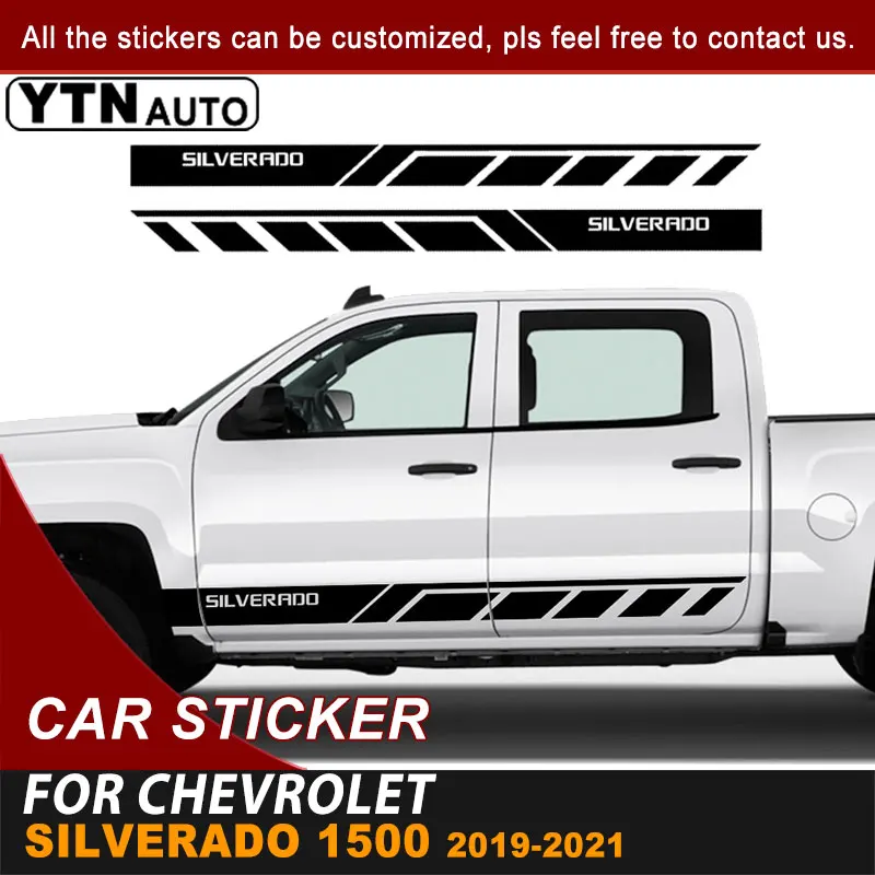 Side Door Body Car Stickers Racing Stripe Graphic Vinyl Cool Car Decals For Chevrolet Silverado 1500 2019 2020 2021 Accessories