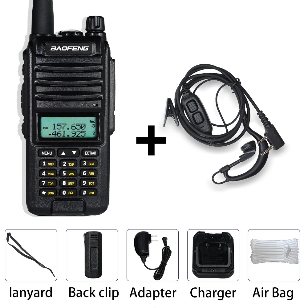 Without box Ad ear BaoFeng A58S трехдиапазонная 8 Вт рация 3800 мАч портативная CB Ham радио 10 км fm-приемопередатчик обновление UV-82hp двухстороннее радио UV82 - Цвет: Without box Ad ear