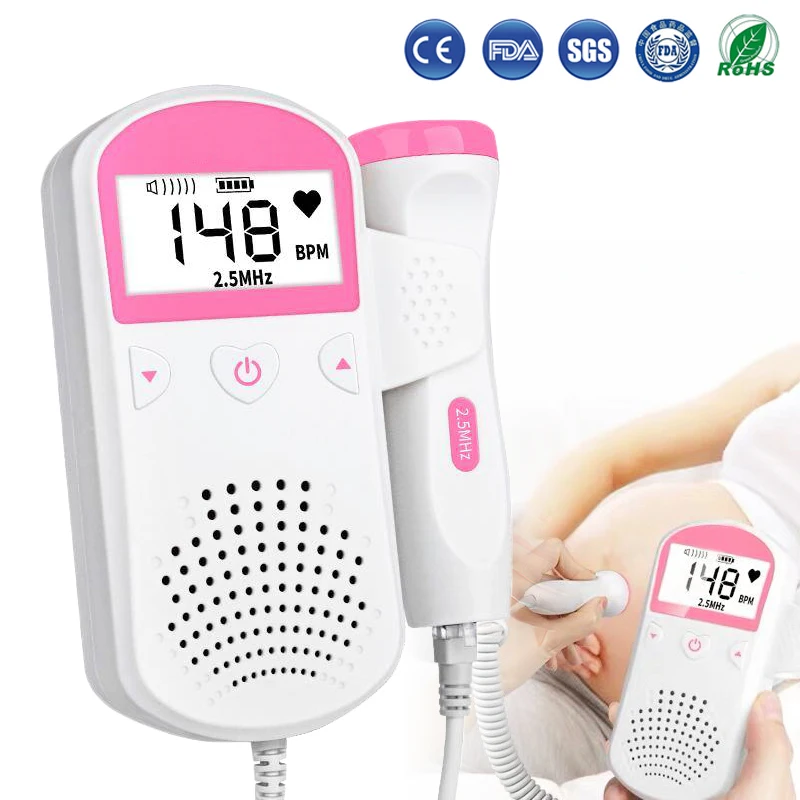 ЖК дисплей Fetal Doppler детектор портативный детский монитор сердечного ритма для
