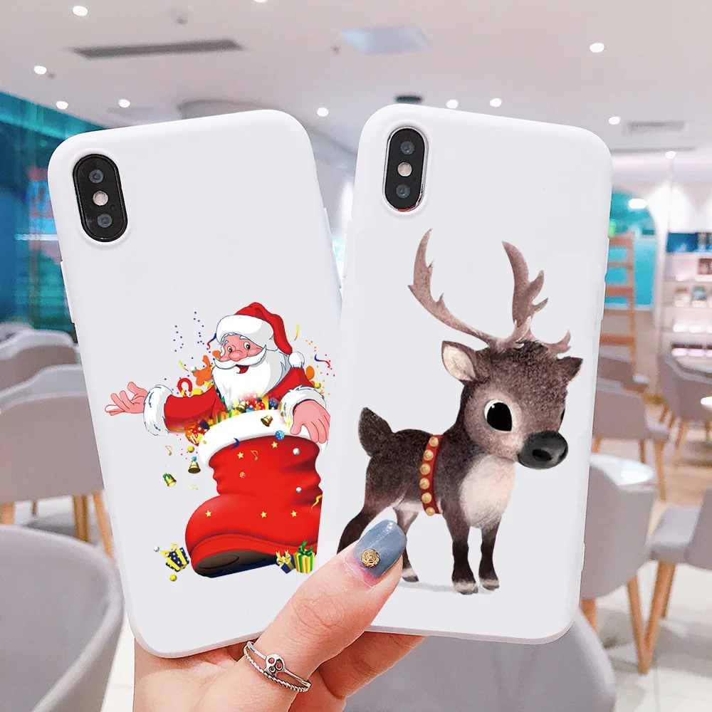 Силиконовый чехол с рождественским оленем для huawei mate 20 Lite P8 P9 P10 P20 P30 Pro Y6 Y7 2019 Honor
