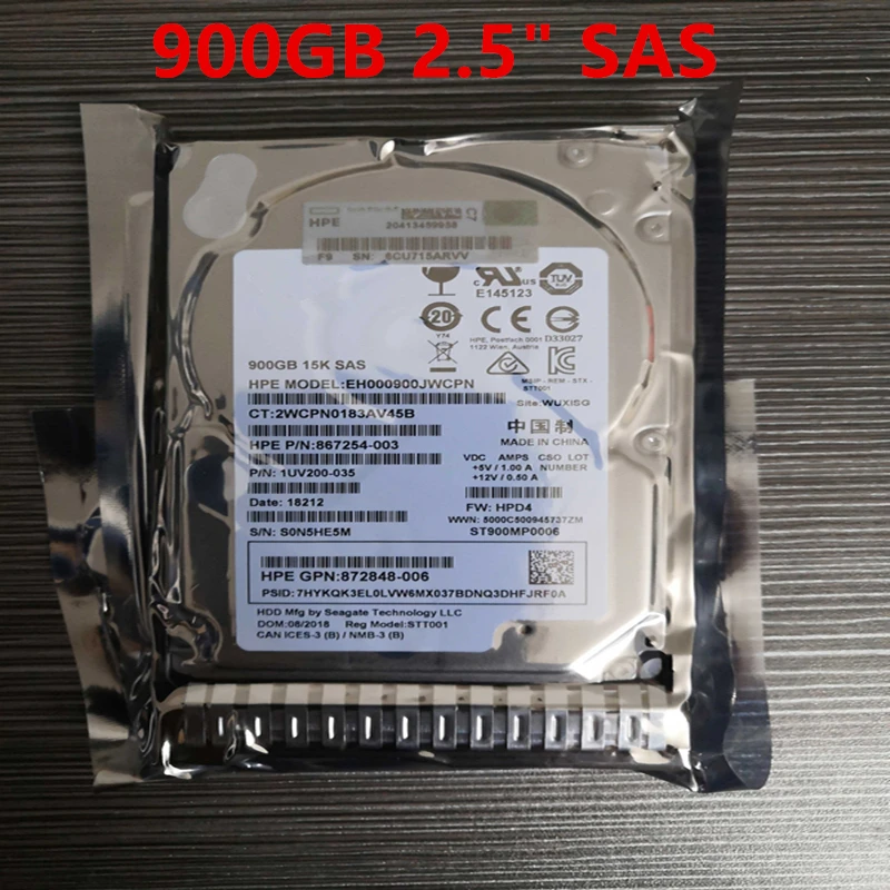 

Original New HDD For HP G8 G9 G10 900GB 2.5" SAS 12 Gb/S 64MB 15000RPM For Internal HDD For Server HDD For 870759-B21 870795-001
