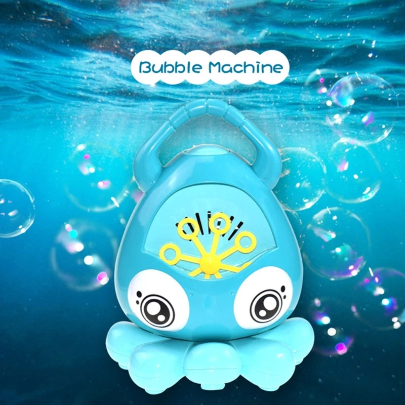 

Outdoor Toy for Kid Toddler Automatic Outdoor Bubble Maker 8 Hole Octopus Bubble Toy Bubble Blowing Machine Sport Toy
