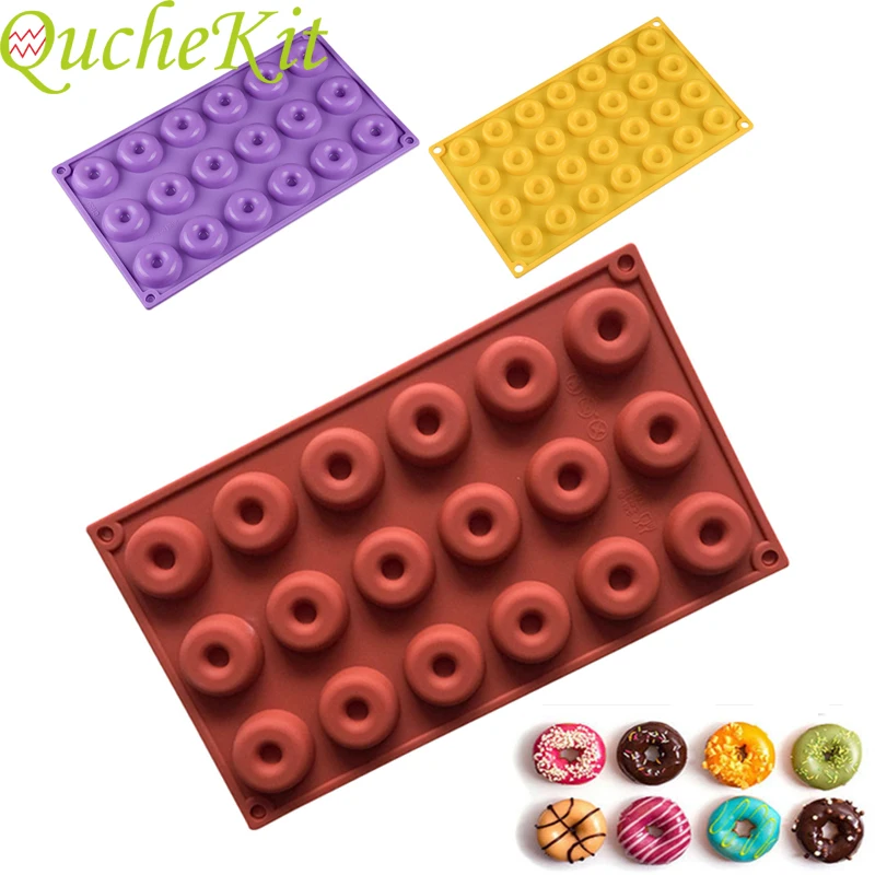 18 полостей мини пончики круглые формы искусственный шоколад печенье торт Формы