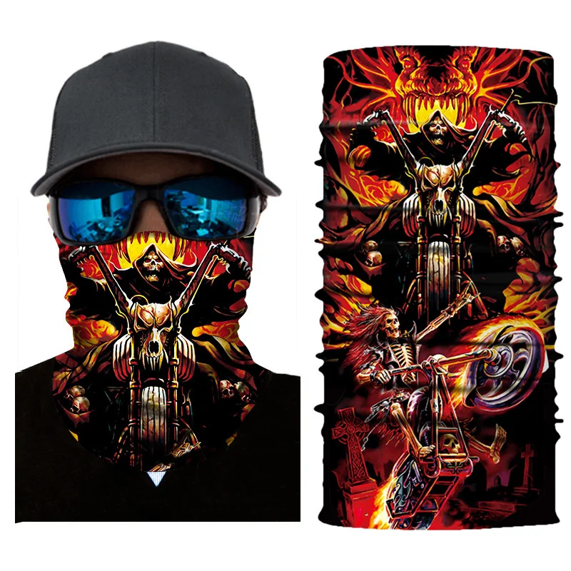 

Tactical Bandana Skull Half Print Mask Tube Scarf Sport Running Cycling Fishing Hiking Headband Neck Gaiter Face Cover Men Women