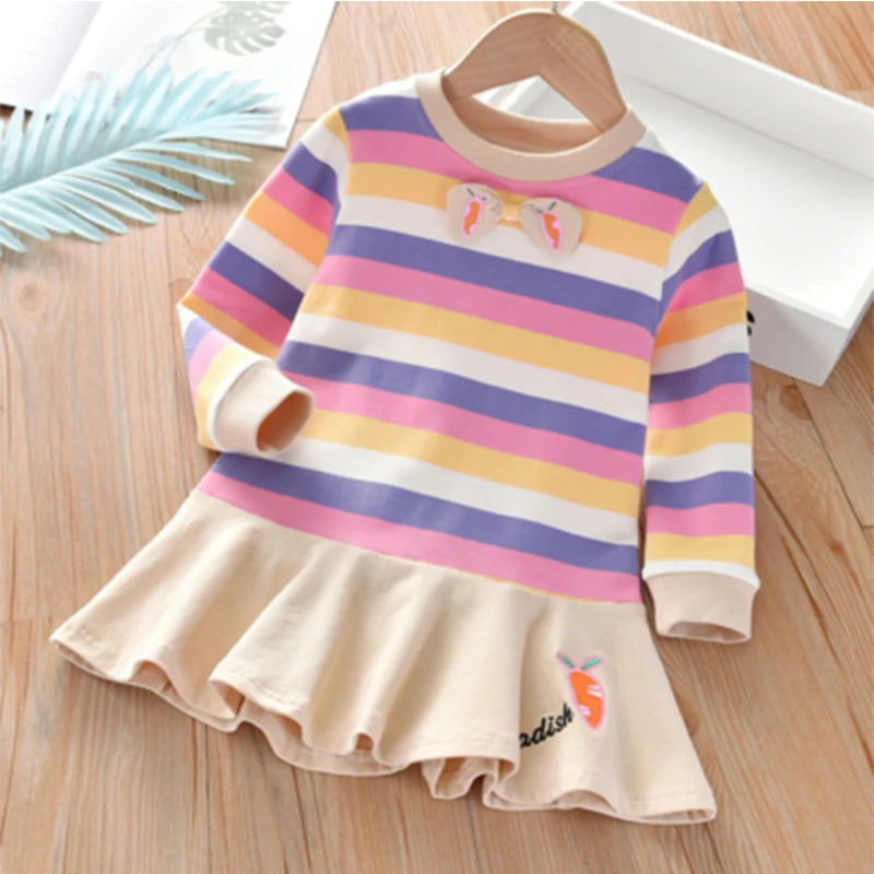 Платье для девочек с длинным рукавом весна-осень