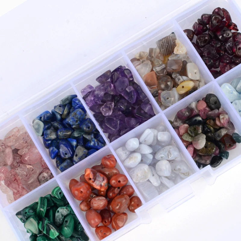 8 сезонов разноцветные камни (натуральные) бусины-кристаллы ассиметричные