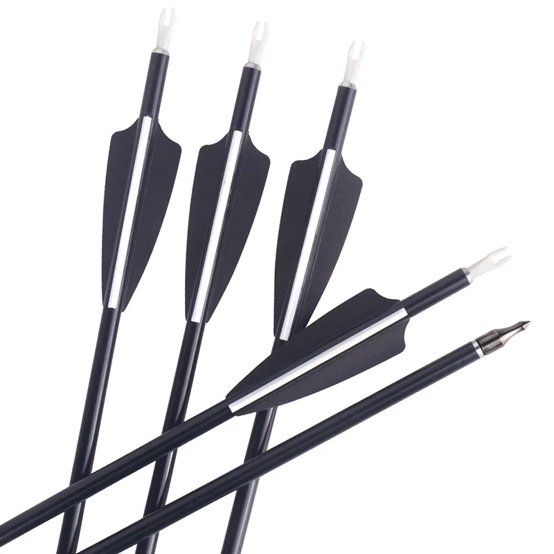 

7.6mm Aluminum Spine 450 Arrow 31.5 Inches Diameter for Compound/Recurve Bow Archery Hunting Shooting