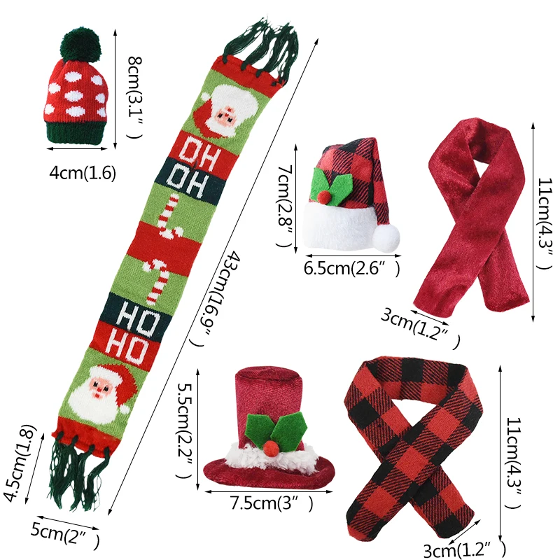 

2pcs/set Christmas Wine Bottle Cover Scarf Hat Set Santa Claus Deer Merry Christmas Home Table Decoration X-mas Bottle Covers