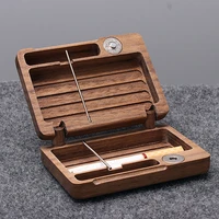 9 walnut cigarette case solid wood flip cigarette storage box holder smoking accessory luxury gift for birthday and anniversary