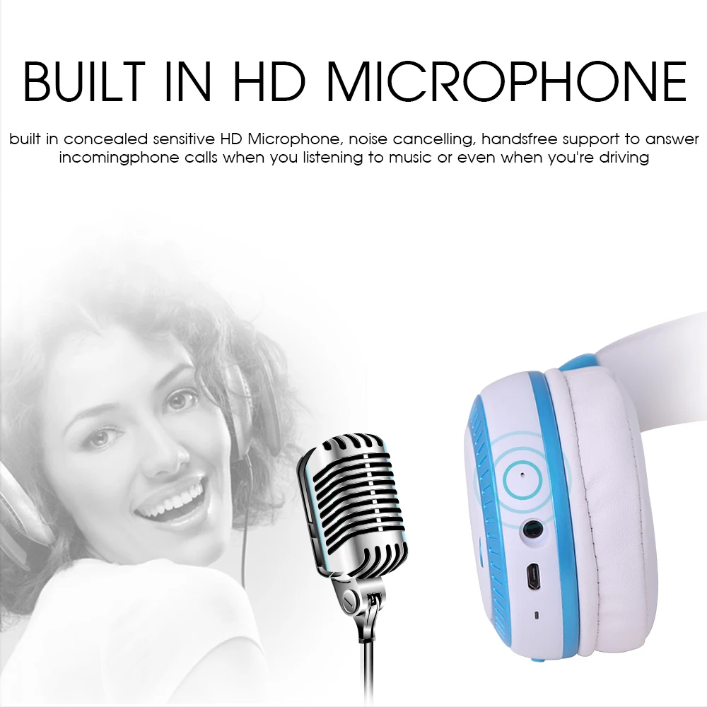 ZEALOT B19 Bluetooth наушники беспроводная гарнитура Накладные FM радио Micro SD карта MP3 с
