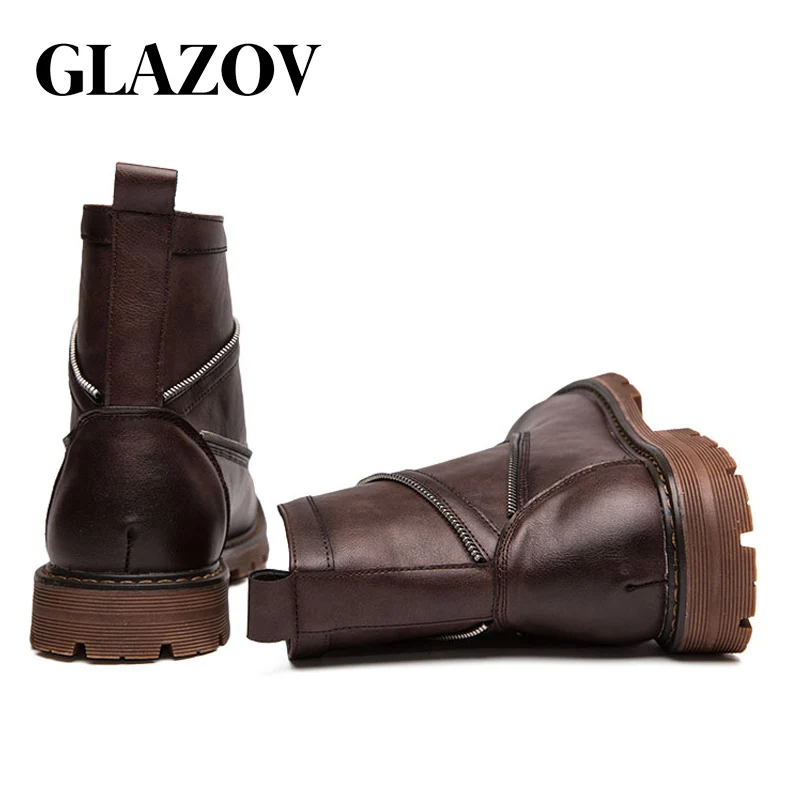 GLAZOV/винтажные мужские ботинки с высоким берцем сезон осень зима полуботинки