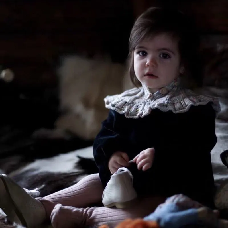 

Vintage Newborn Baby Girls Velvet Romper Infant Long Sleeve Lace Ruffles Jumpsuit Coveralls Princess Toddler Girl Autumn Clothes